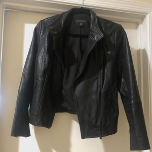 Nordstrom Halogen Black Leather Jacket XS P
